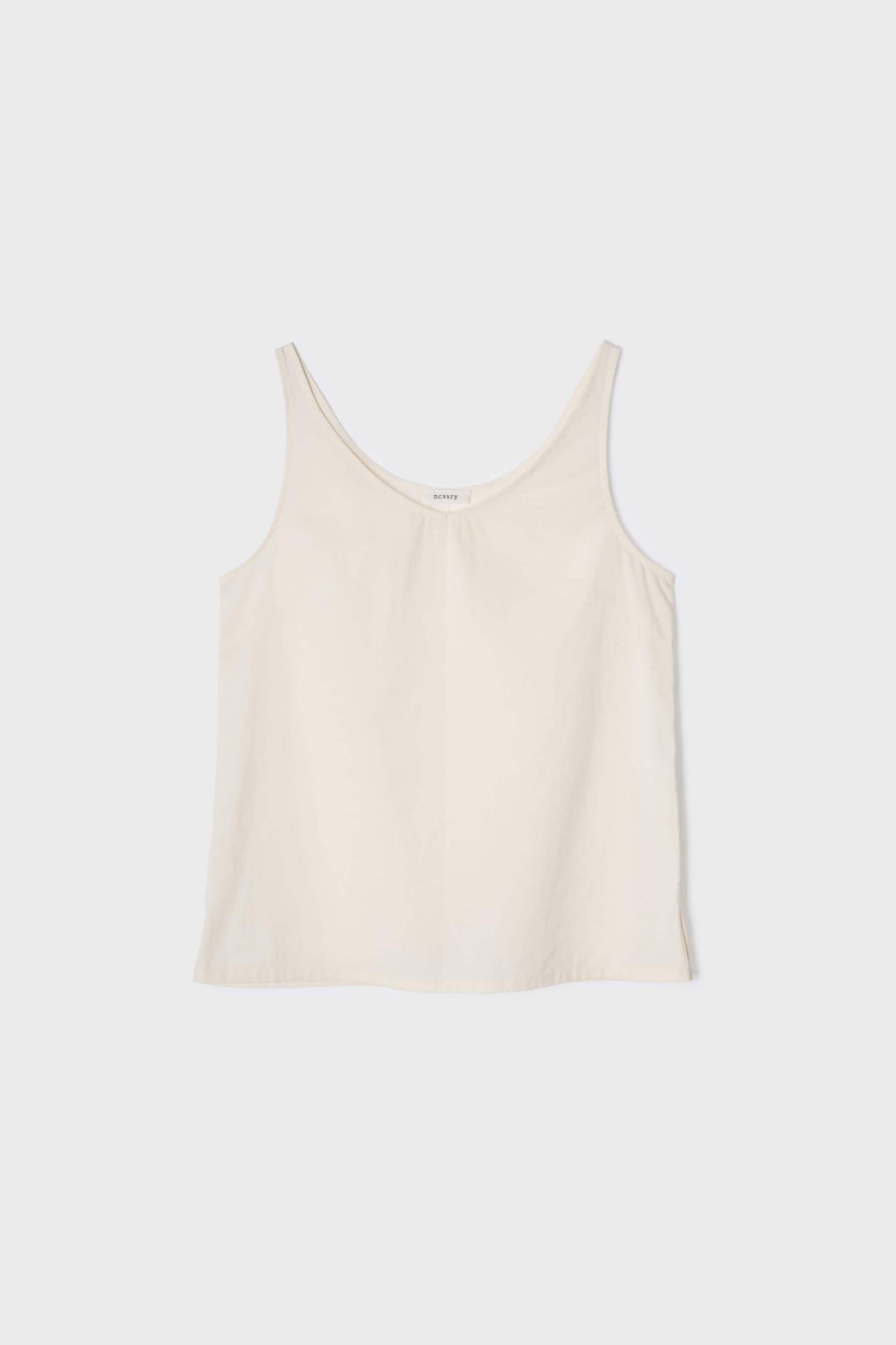 Airy Cotton Sleeveless Top (Natural)