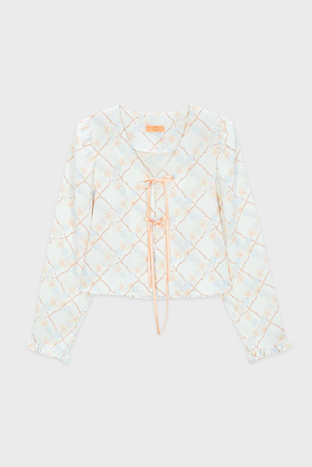 Flower Pattern Blouse (White)