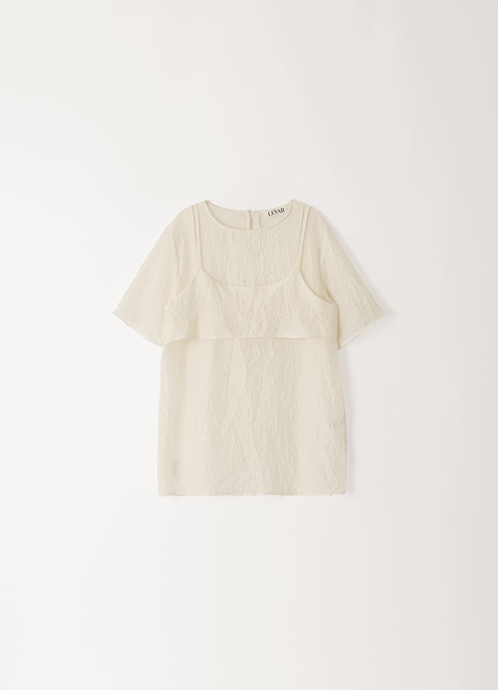 Double-Layered Sheer Blouse - Off White