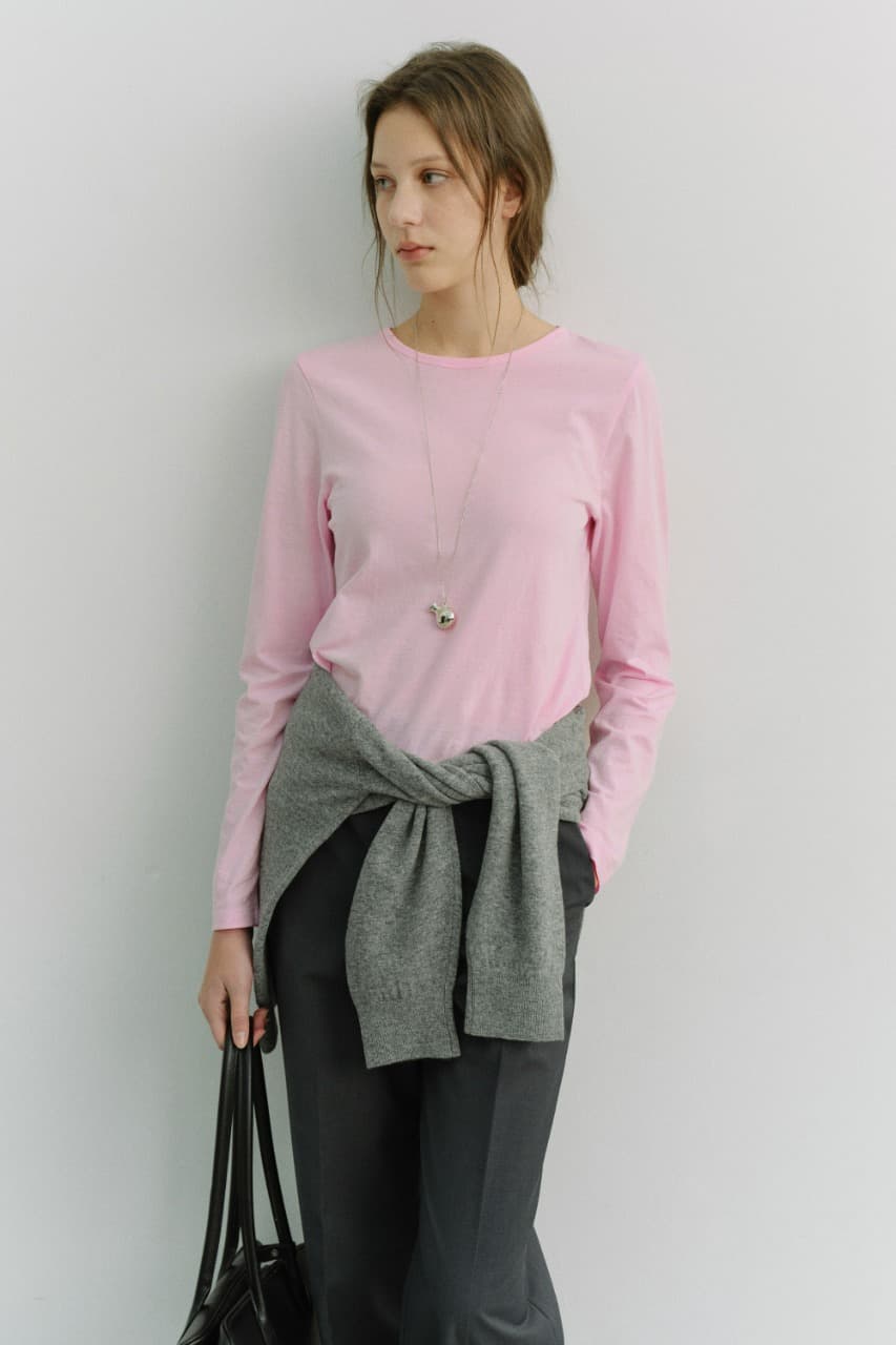 ESSENTIAL CREW-NECK T-SHIRT PINK_UDTS6A202P1