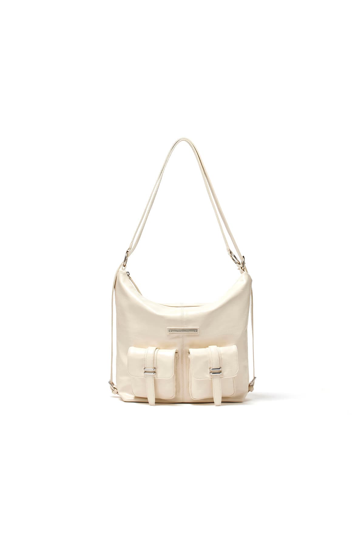 DOUBLE POCKET TWO WAY BAG IN CREAM