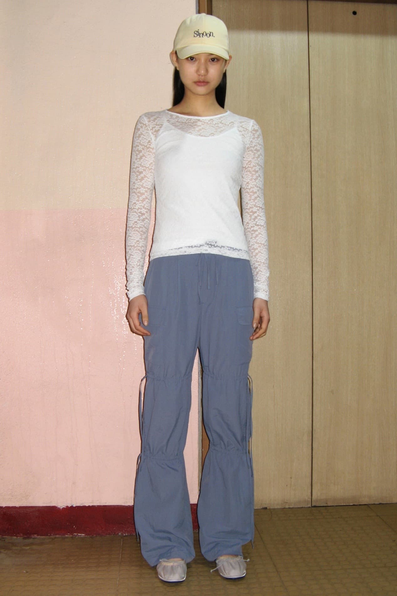 Work Wear String Pants (Light Indigo)