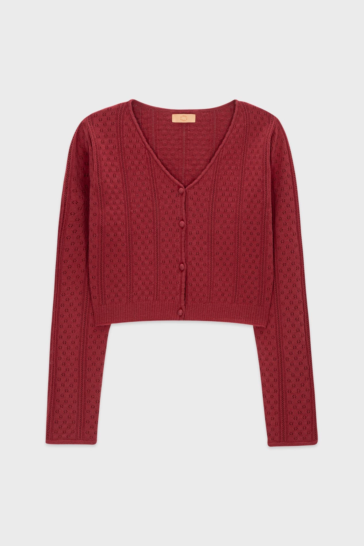 Scallop Punching Cardigan (Red)