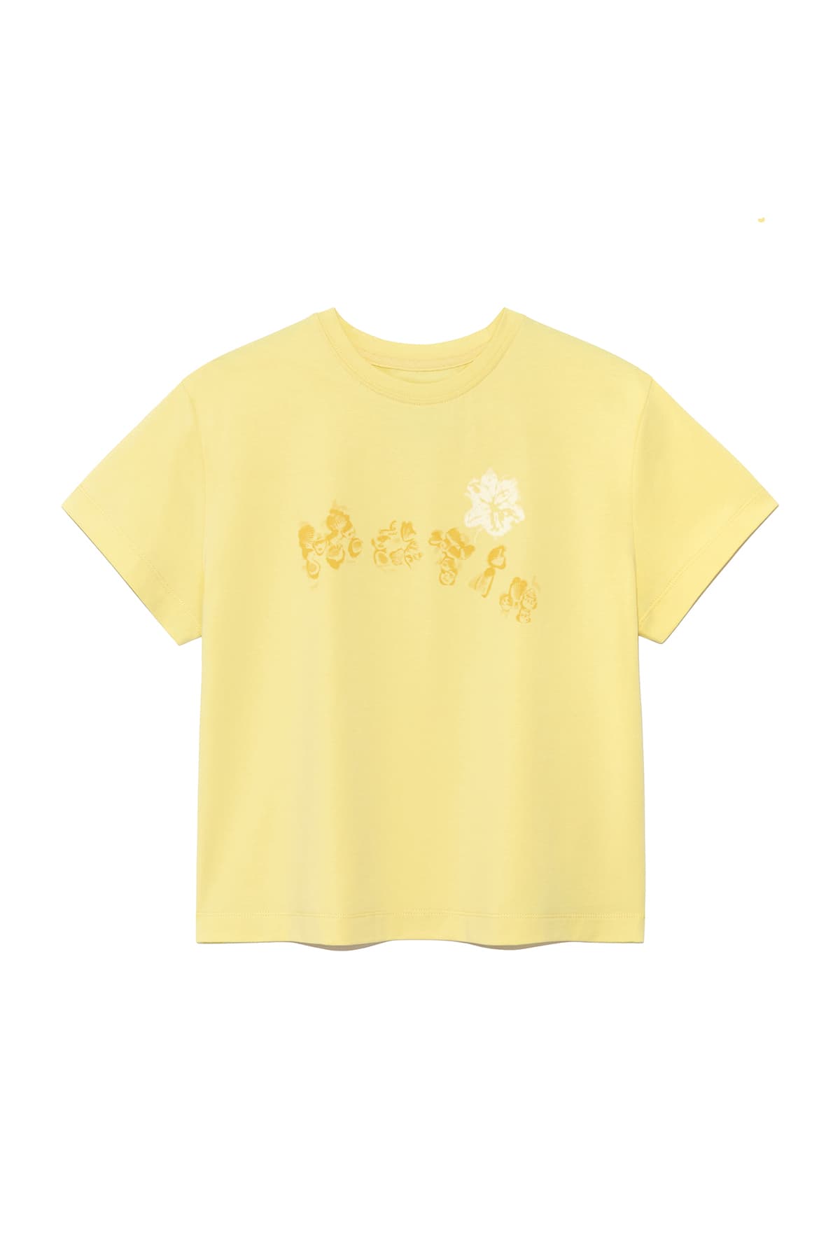 BUBBLY GRAPHIC PRINTING TOP IN LIGHT YELLOW