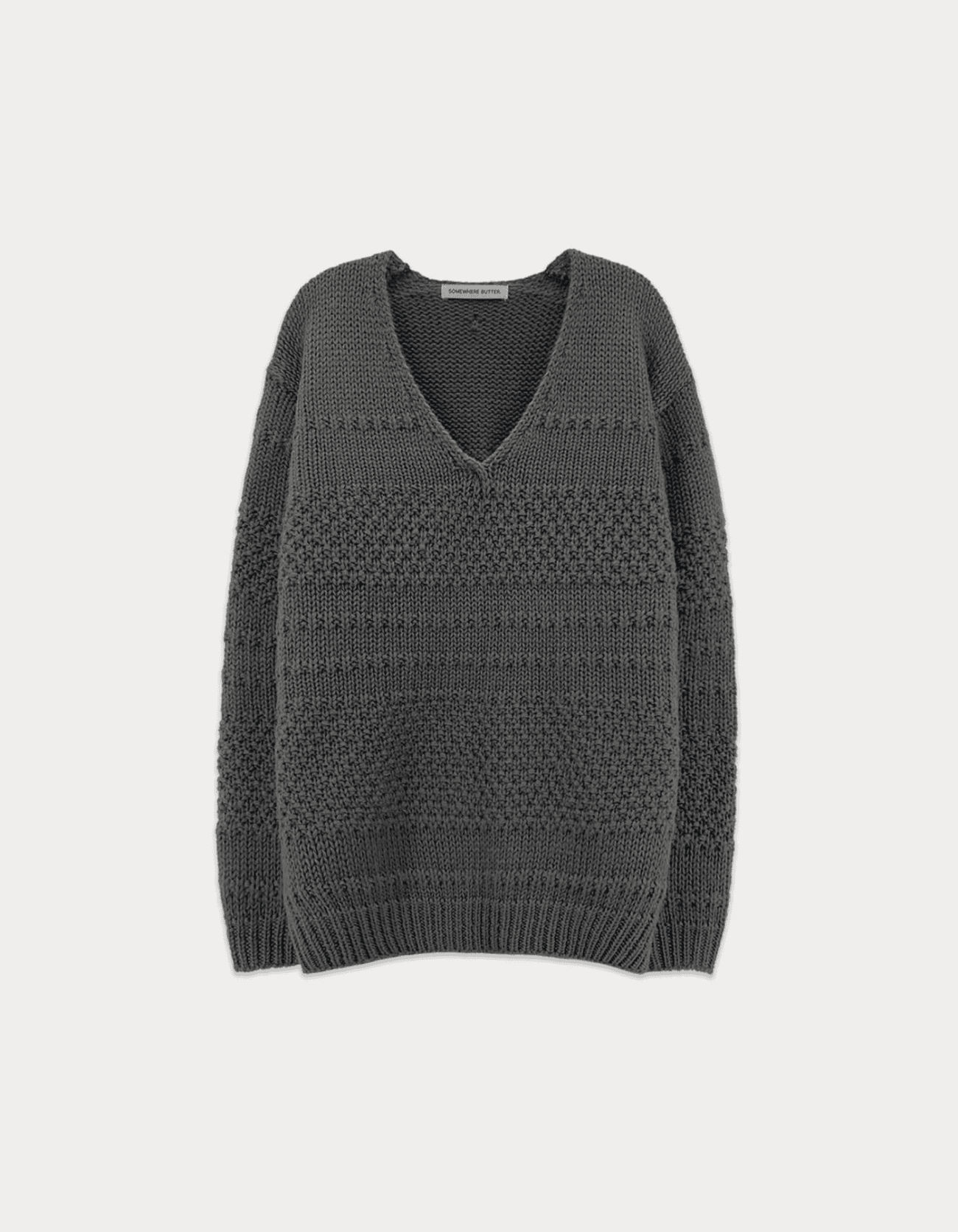 Tope Wool V-Neck Knit - Charcoal