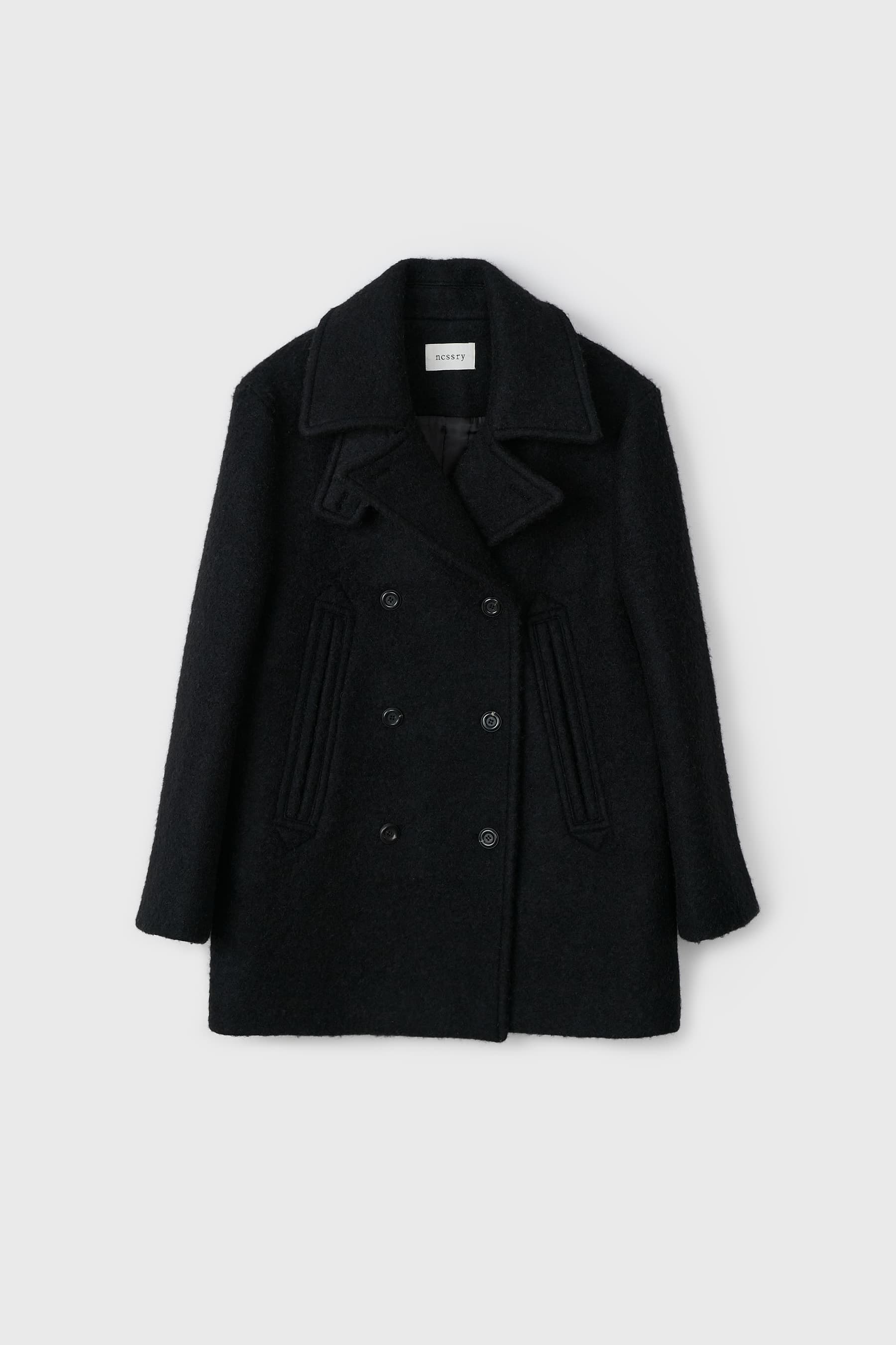 Alpaca Blend Double Peacoat (Black)