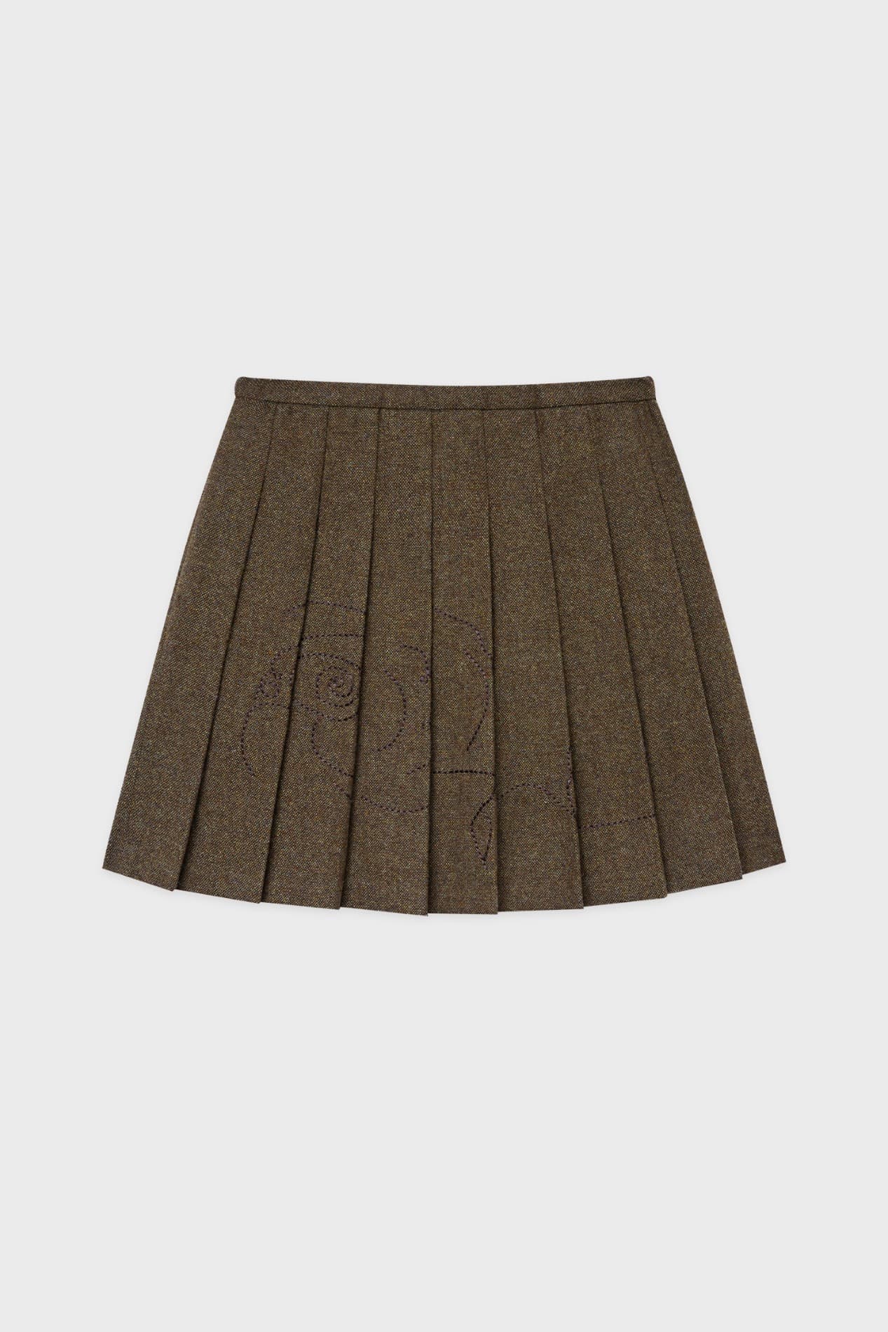 SN Wool Blend Pleated Skirt (Brown)