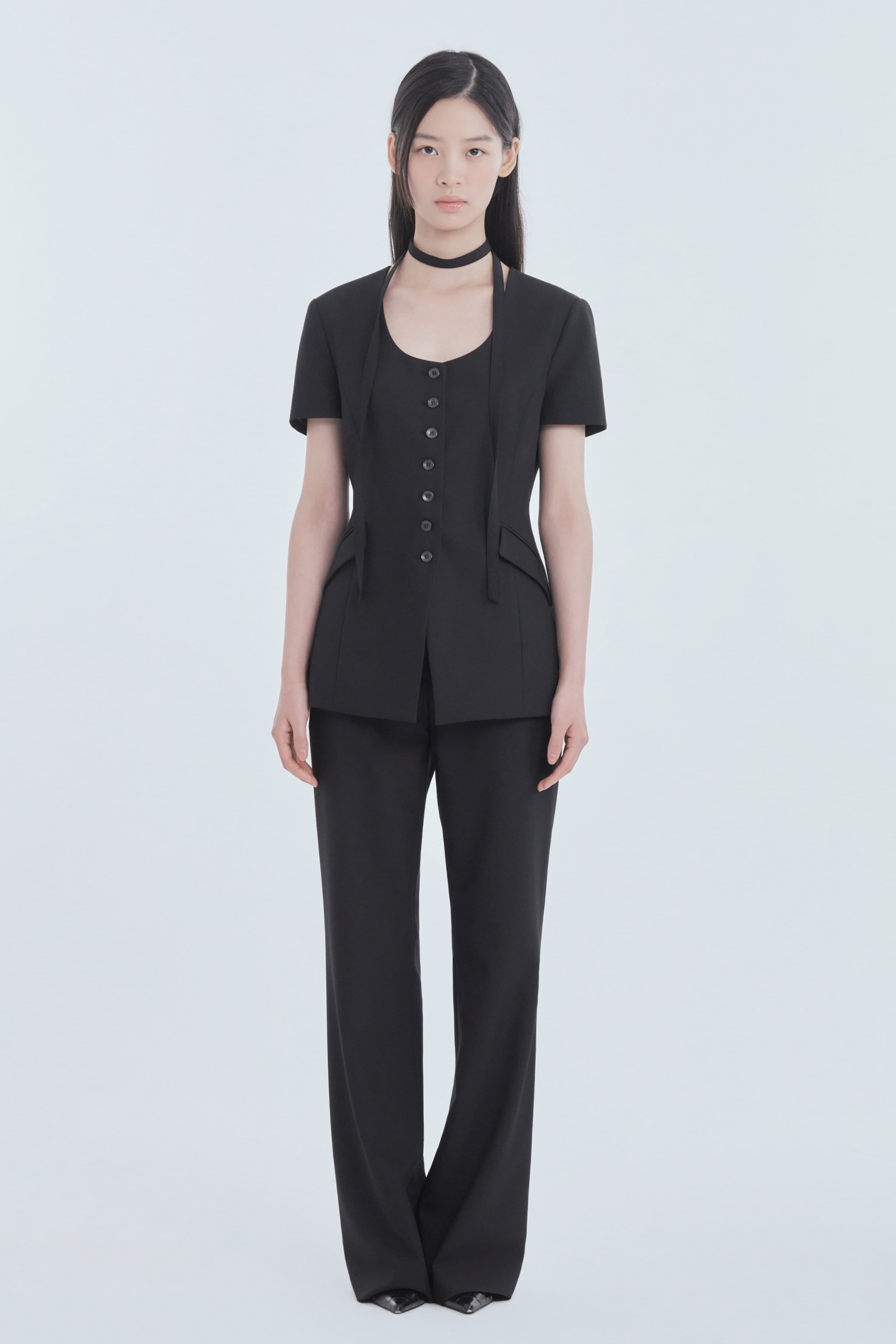 Emma Straight Fit Slacks - Black