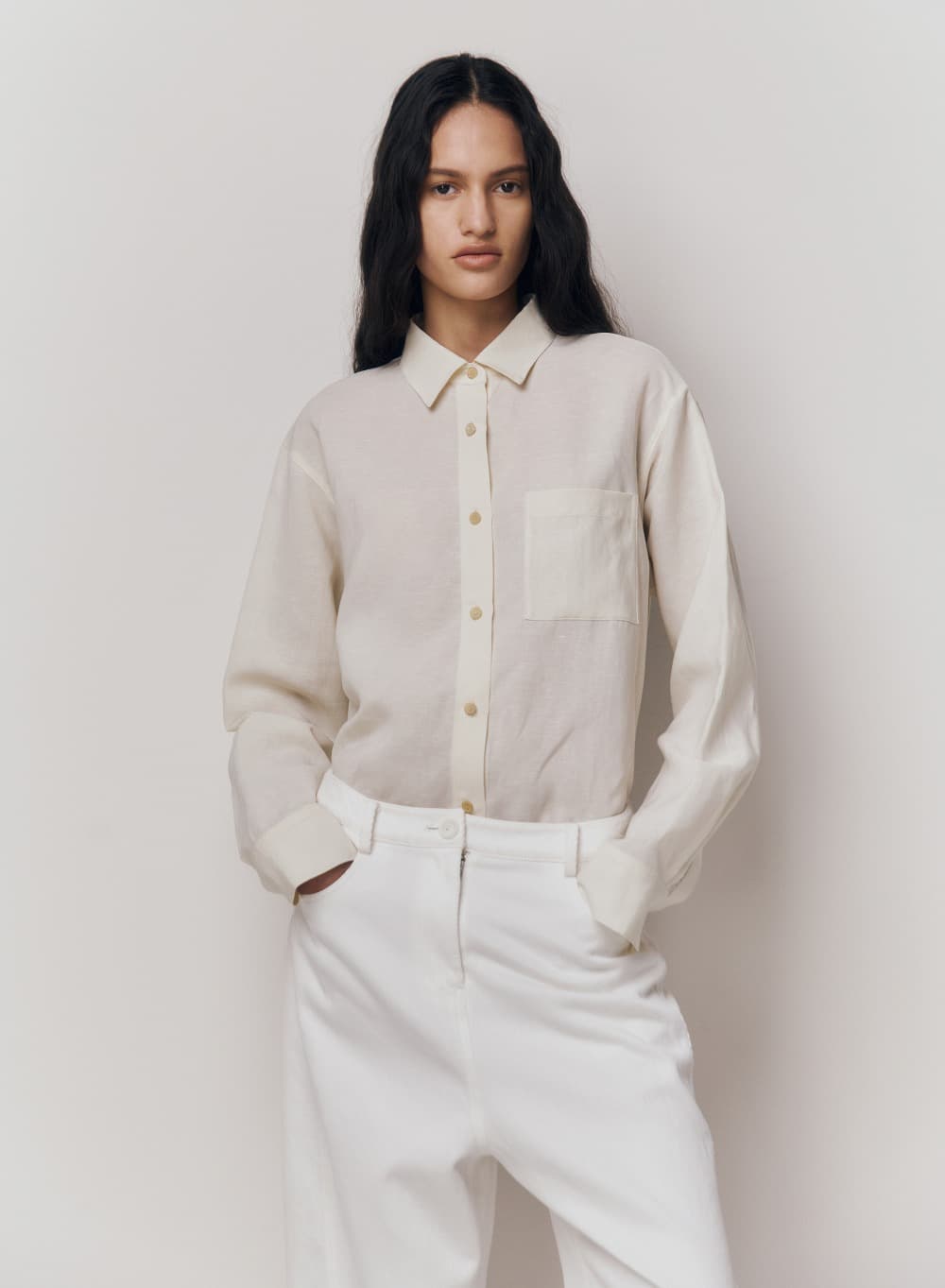 Lay Linen Shirt Ecru
