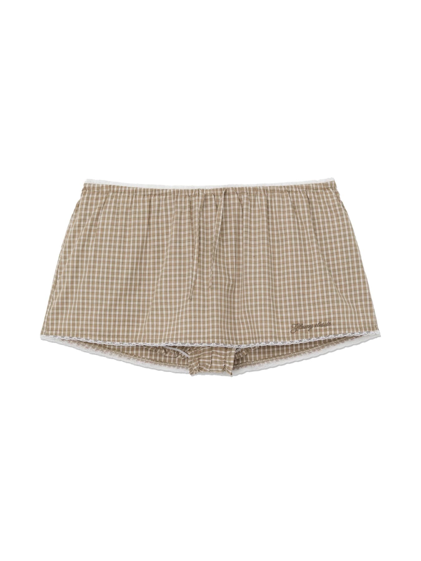 G CLASSIC LACE-UP MINI SKIRT (BEIGE)