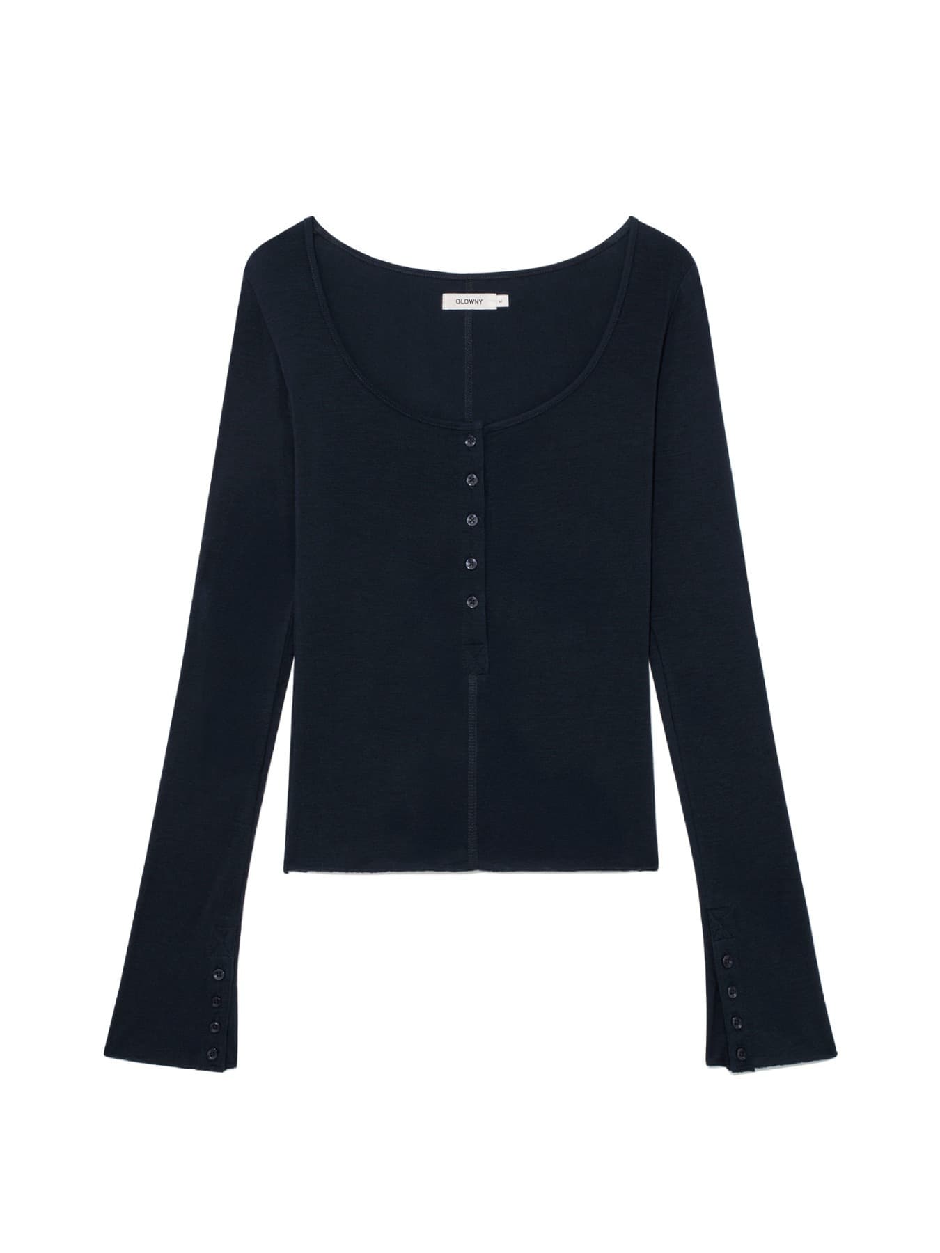FADE BUTTON LONG SLEEVE (NAVY)