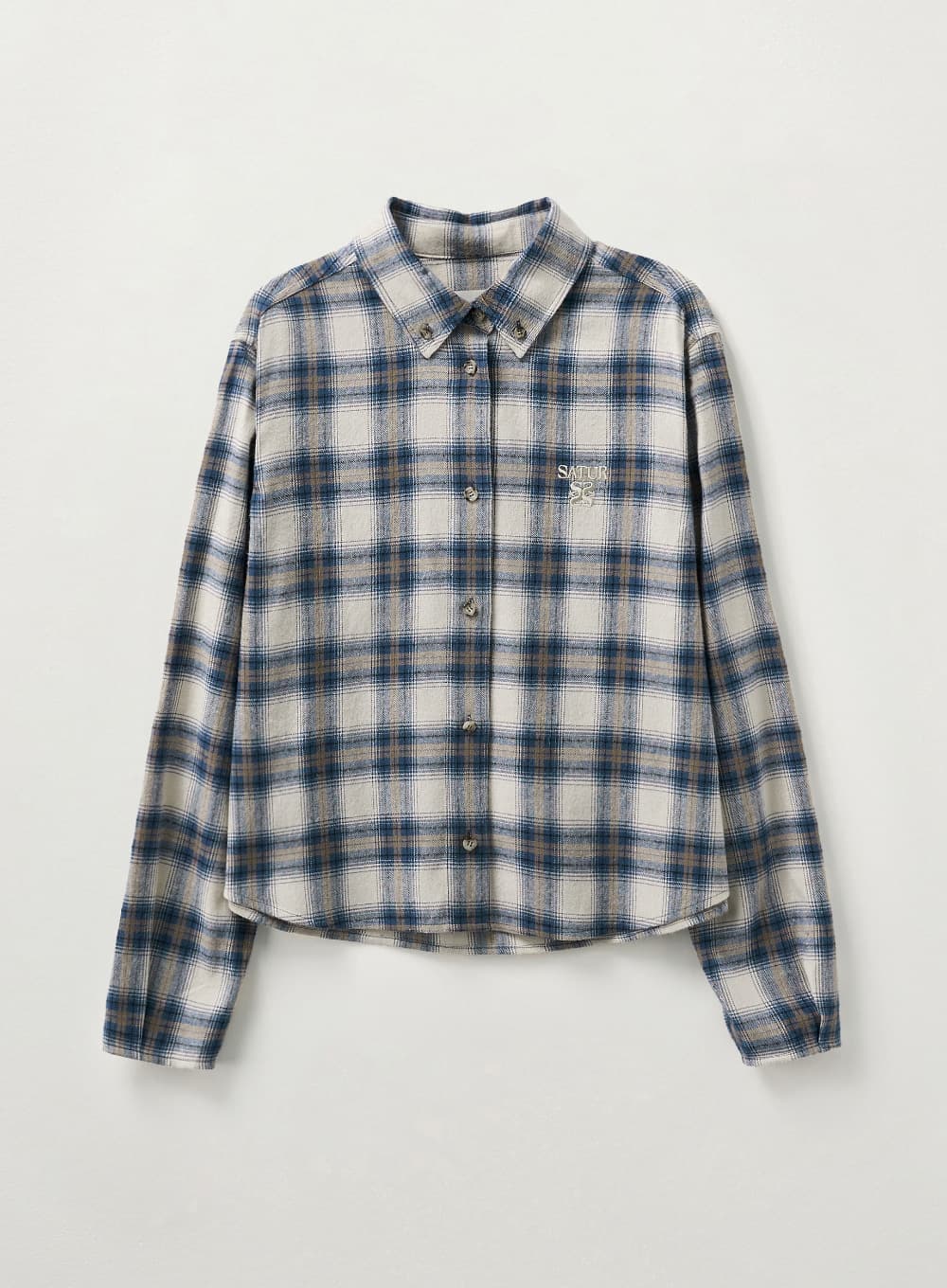 (W) Classic Flannel Check Shirt - Blue