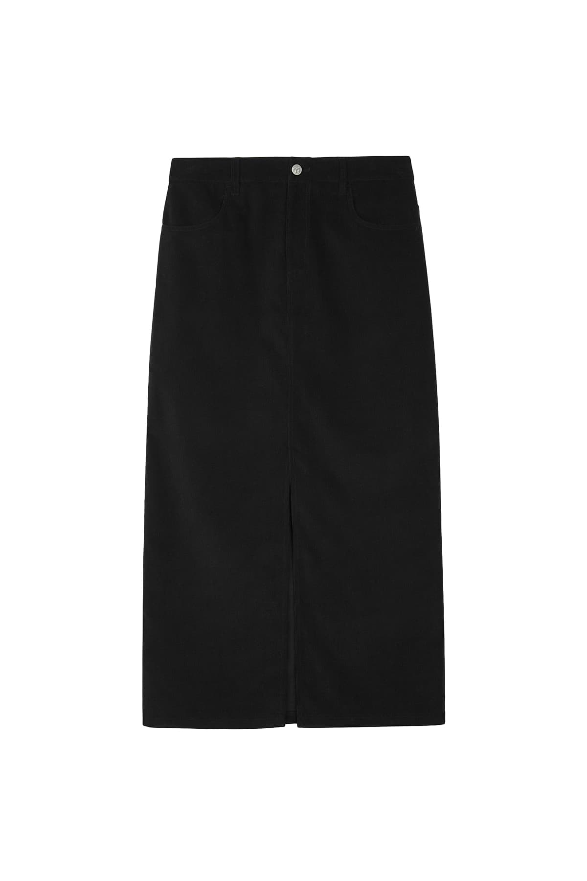 CORDUROY MAXI SKIRT - BLACK
