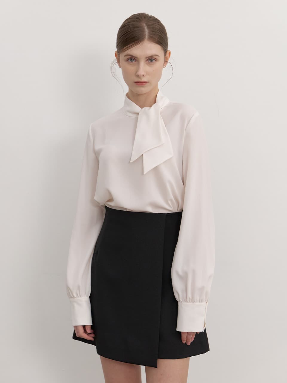 Petit Tie Blouse / Ivory(2color)