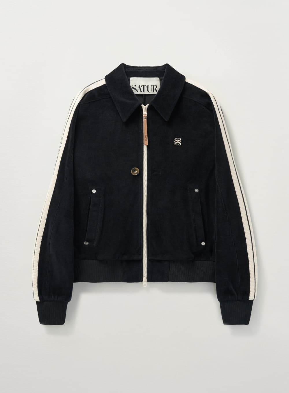(W) Lawton Velour Collar Jacket - Black