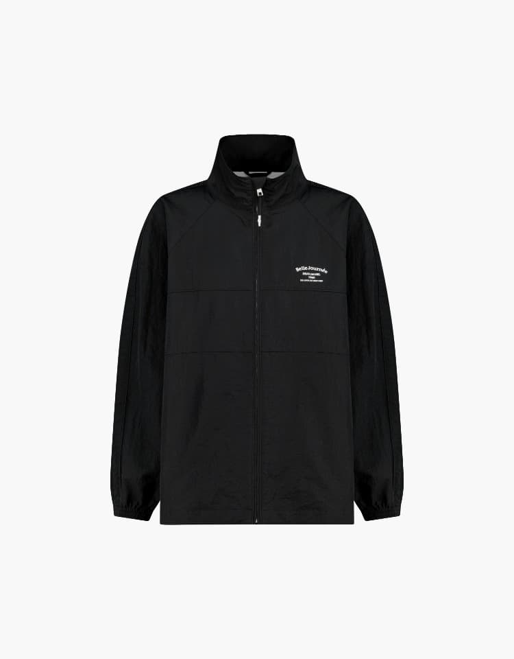 nylon windbreaker jumper - black