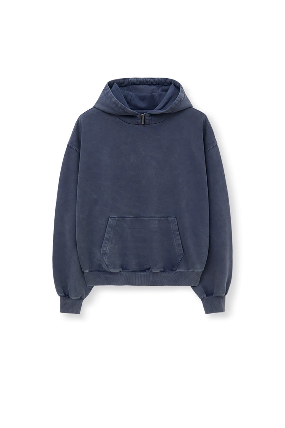 ZIPPER POINT WASHED HOODY FOR MEN IN NAVY