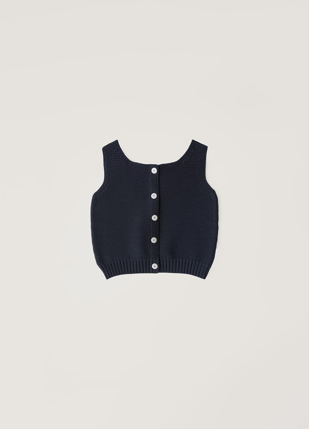 Wale Reverse Knit Vest - Navy