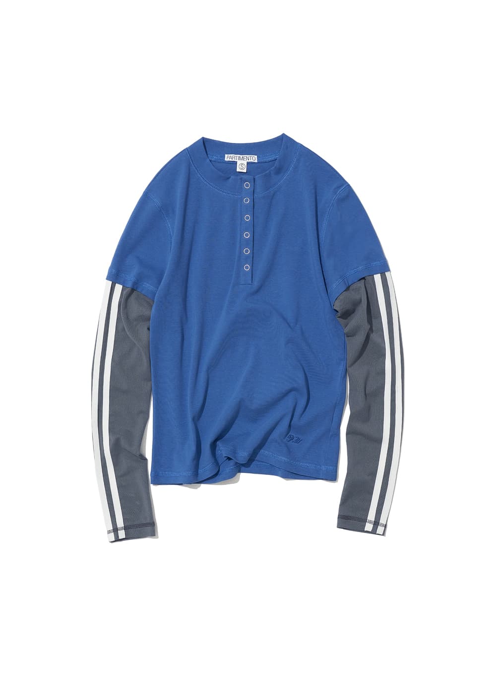 ALL-IN-ONE LAYERED HENLEY LONG SLEEVE TEE_BLUE