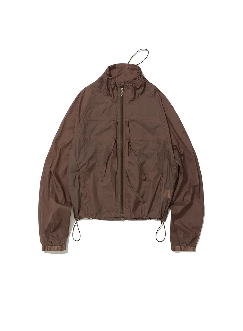 SHEER RIBBON TRACK JACKET_BROWN