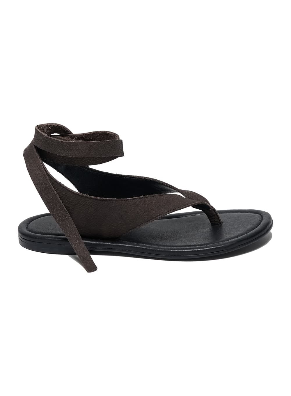 LACE-UP FLIP FLOPS_DARK BROWN