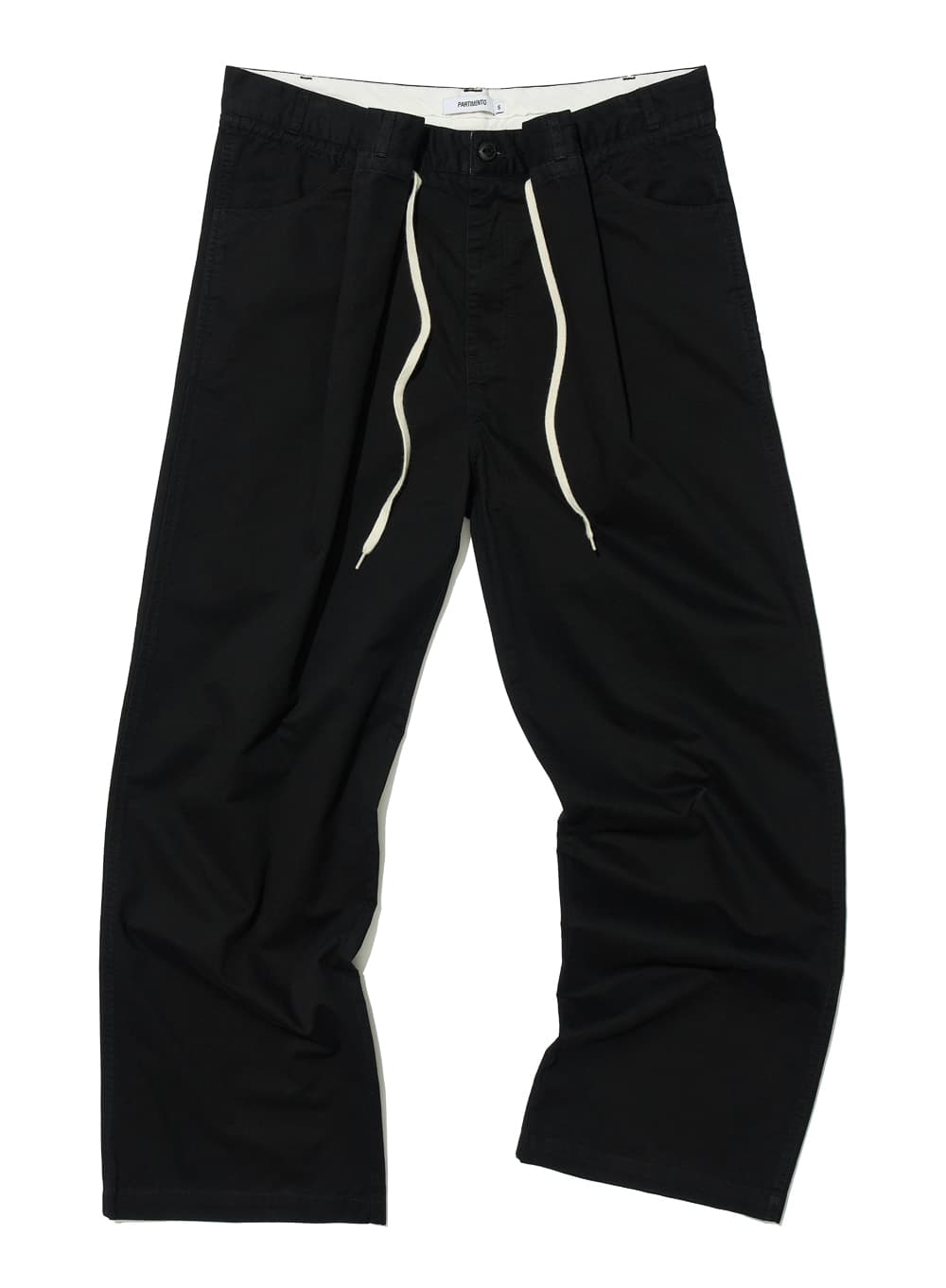 WASHED DRAWSTRING CHINO PANTS_BLACK