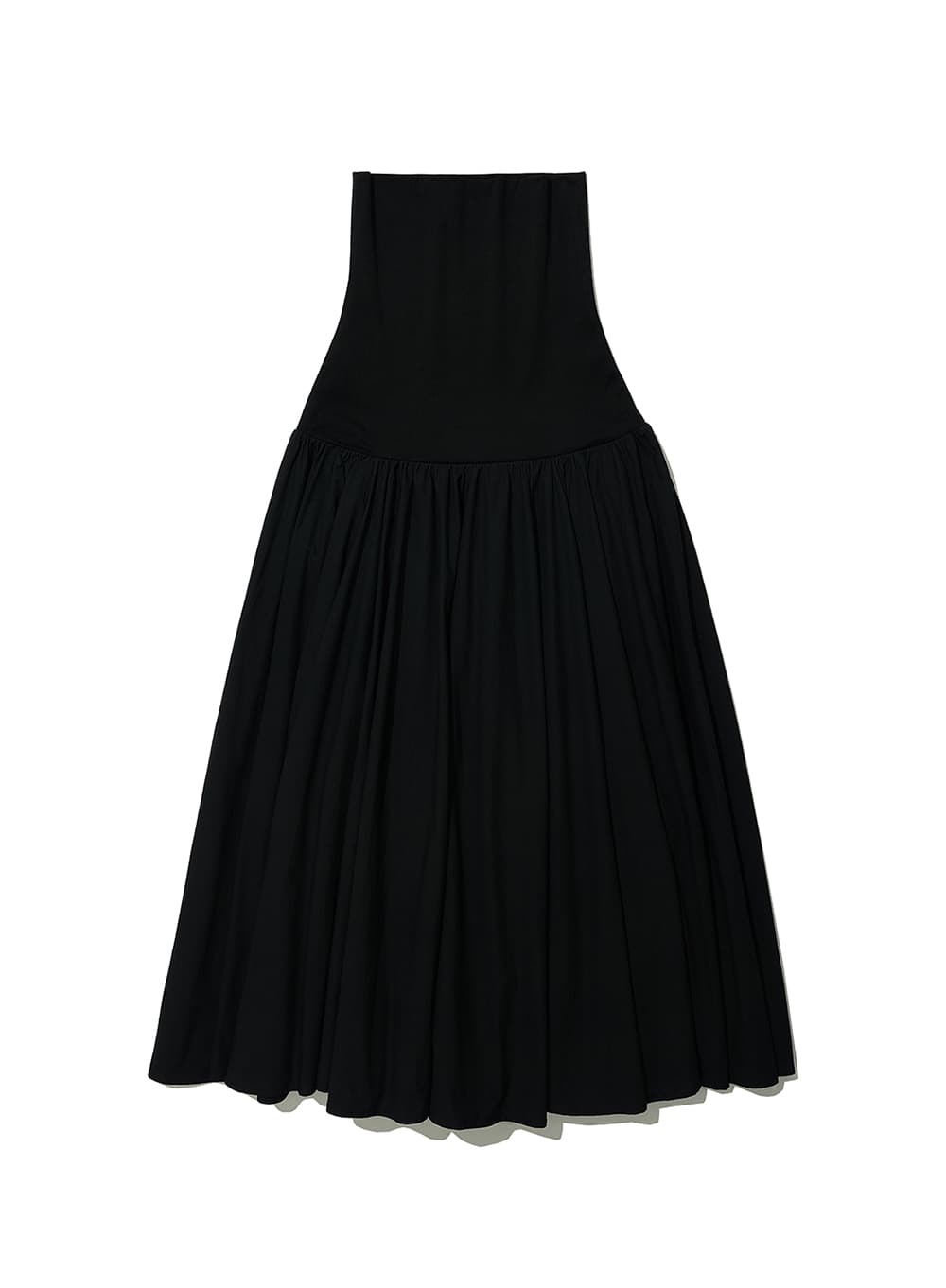 VOLUME FLARE MAXI SKIRT_BLACK