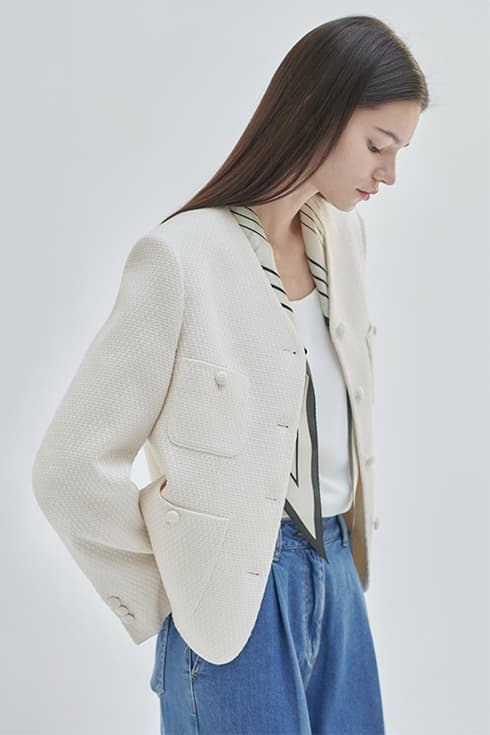 24SN tweed crop jacket [IV]