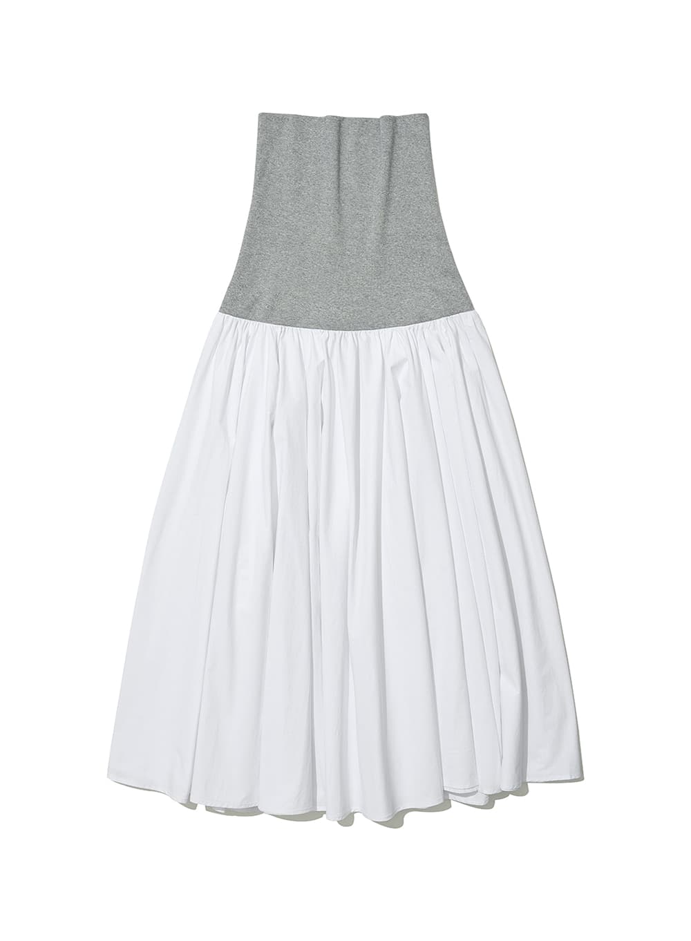 VOLUME FLARE MAXI SKIRT_WHITE
