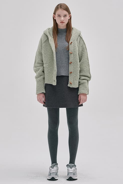 23WN alpaca hoody cardigan [P/GN]
