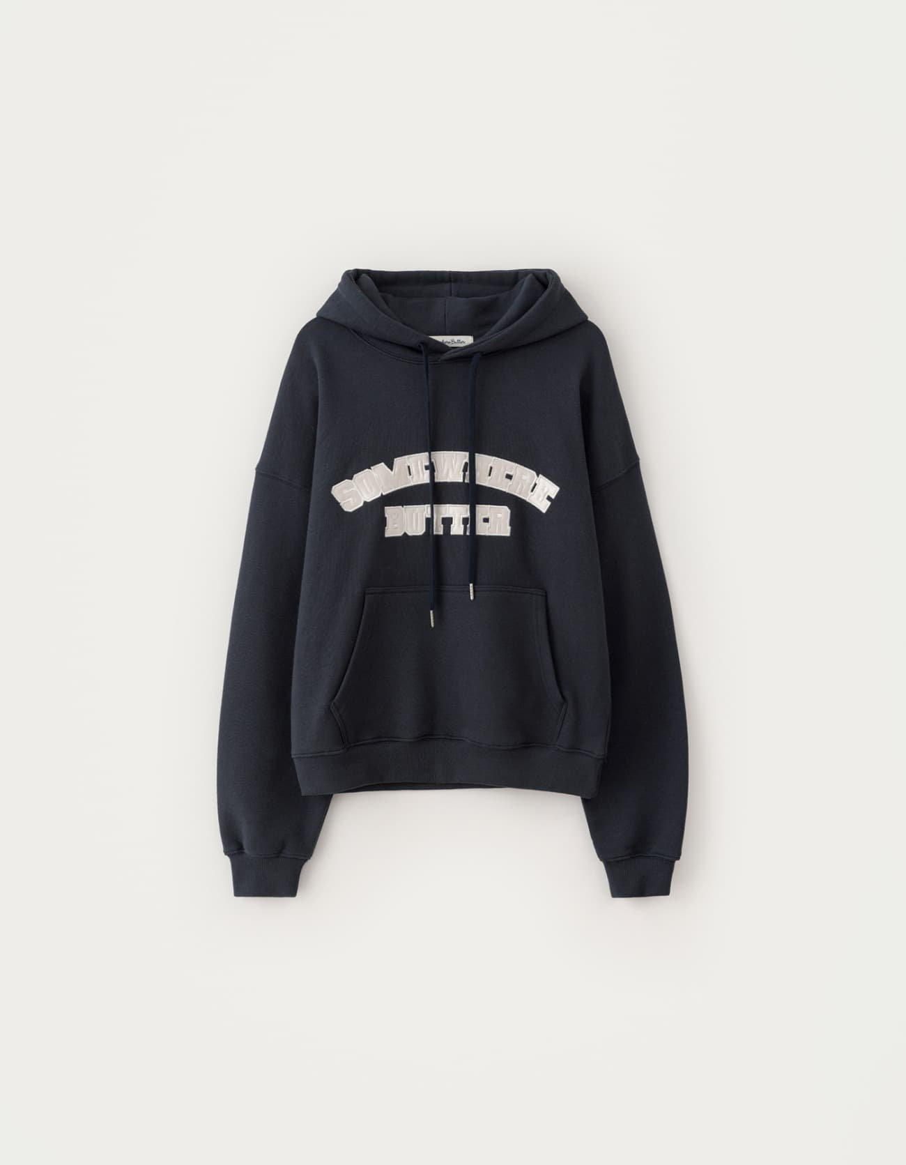 Satin Heart Logo Hoodie - Navy