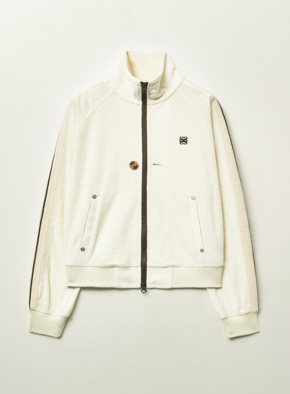 (W) Lawton Terry Track Zip-up Jacket - Cream