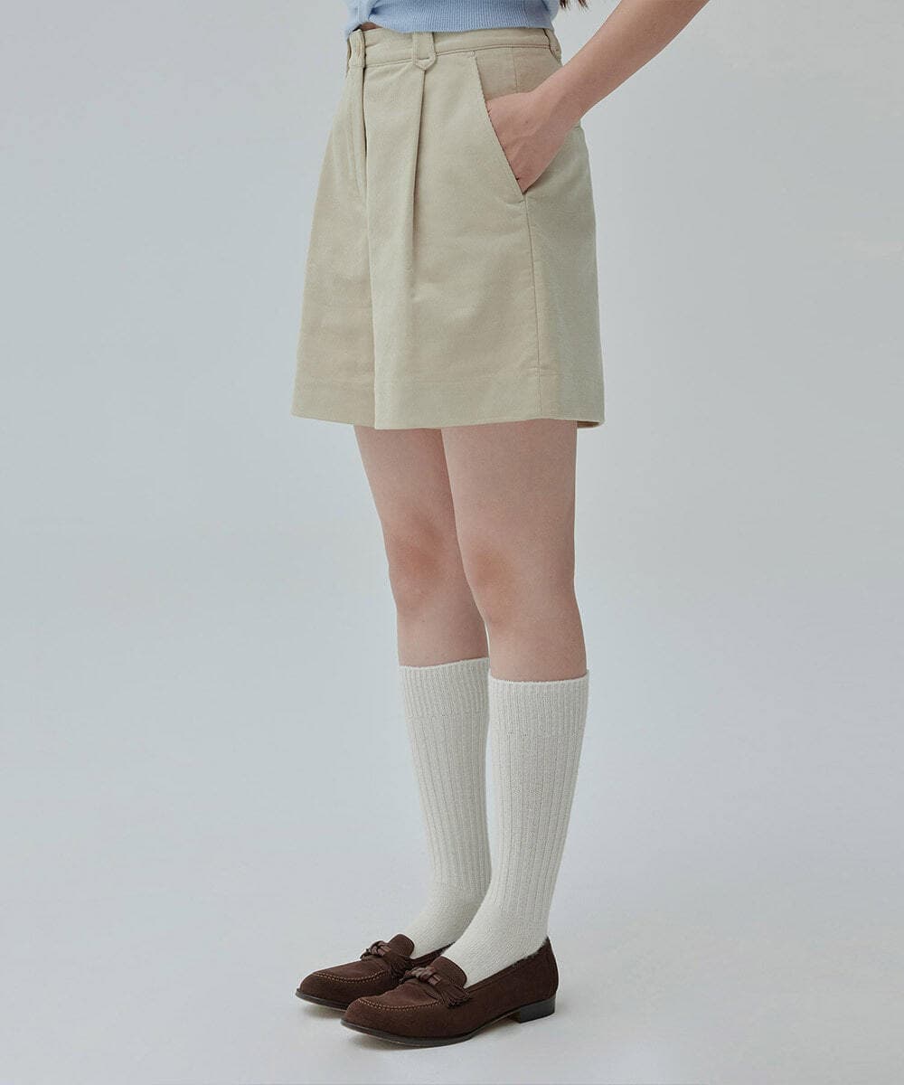 우먼 코듀로이 쇼츠 Beige