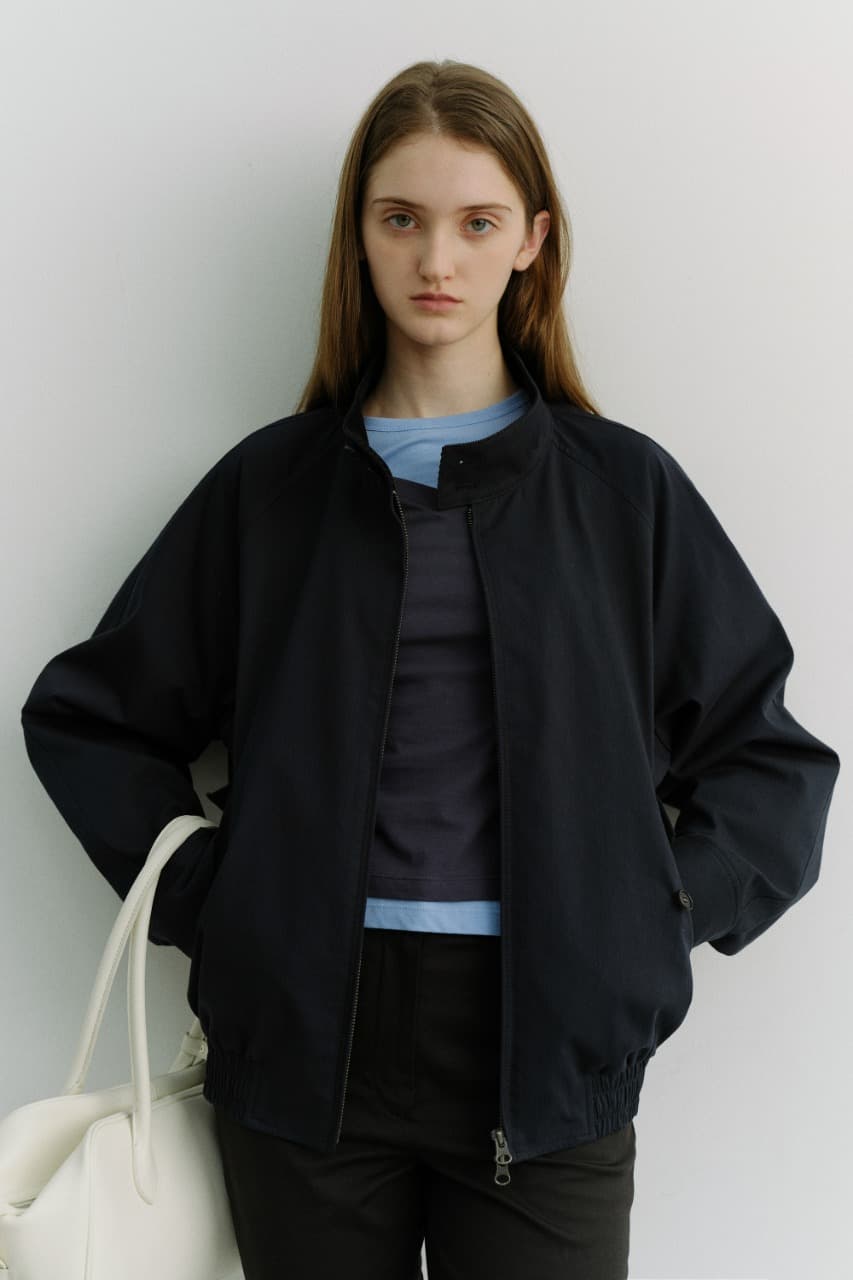 UNISEX MODERN HARRINGTON JACKET NAVY_UDJU6A111N2