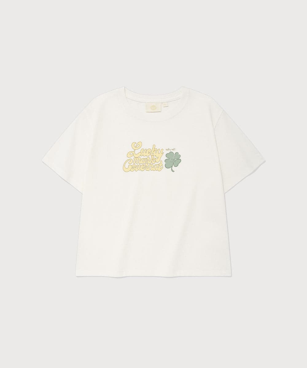 우먼 럭키 마크 티셔츠 White