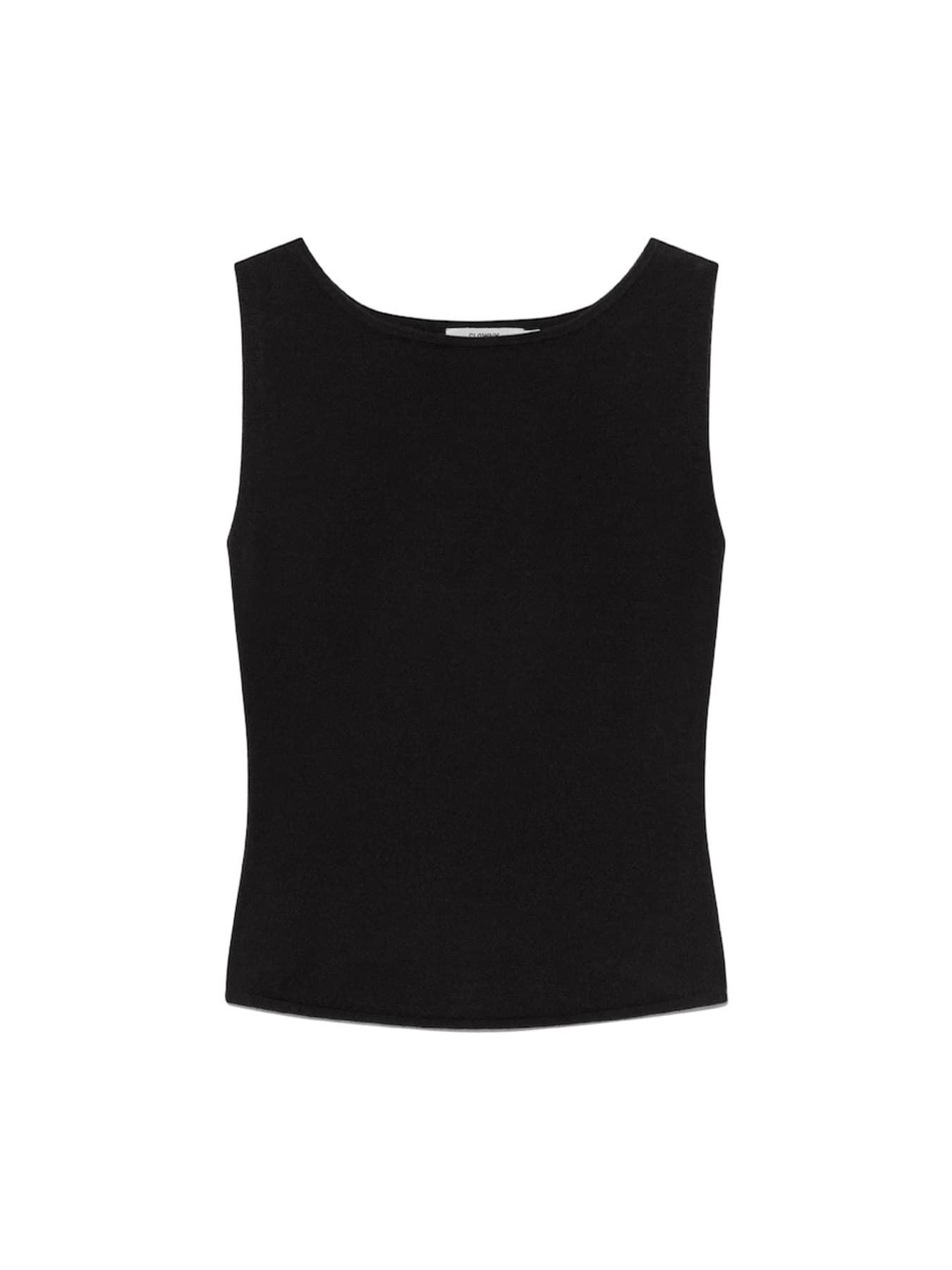 G KNIT SLIT SLEEVELESS TOP (BLACK)