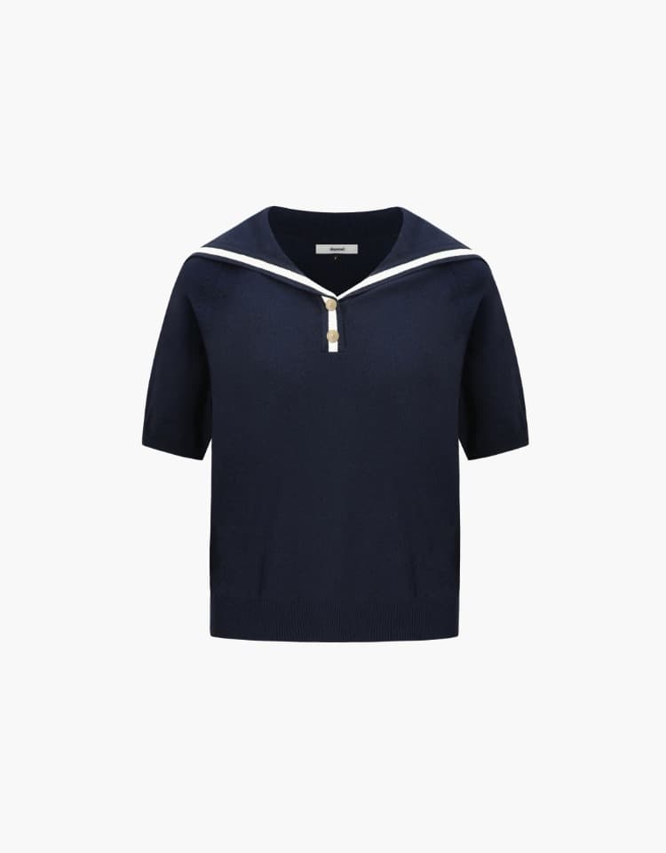 sailor collar knit - navy