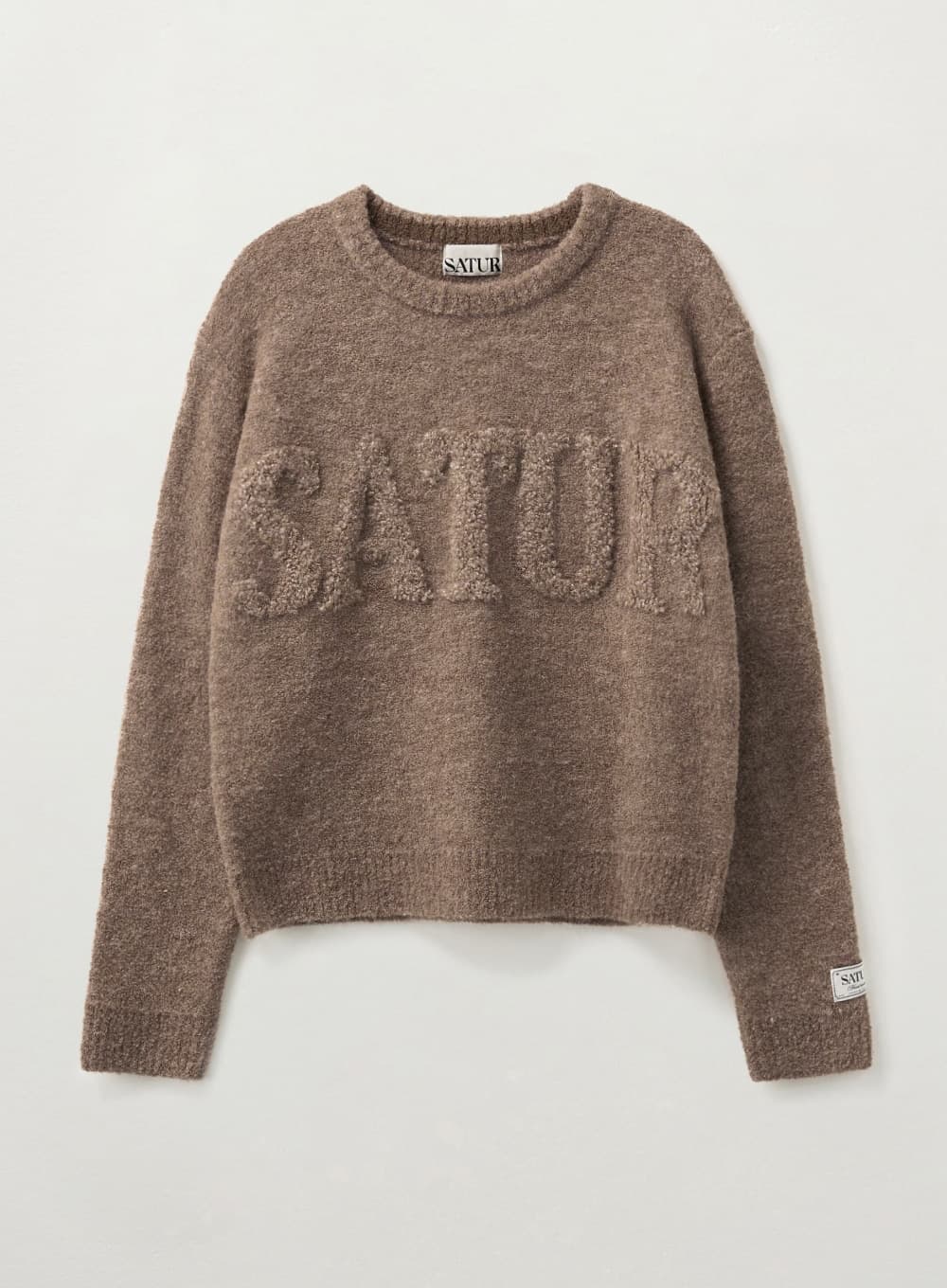 (W) Fleece Crew Neck Knit - Beige