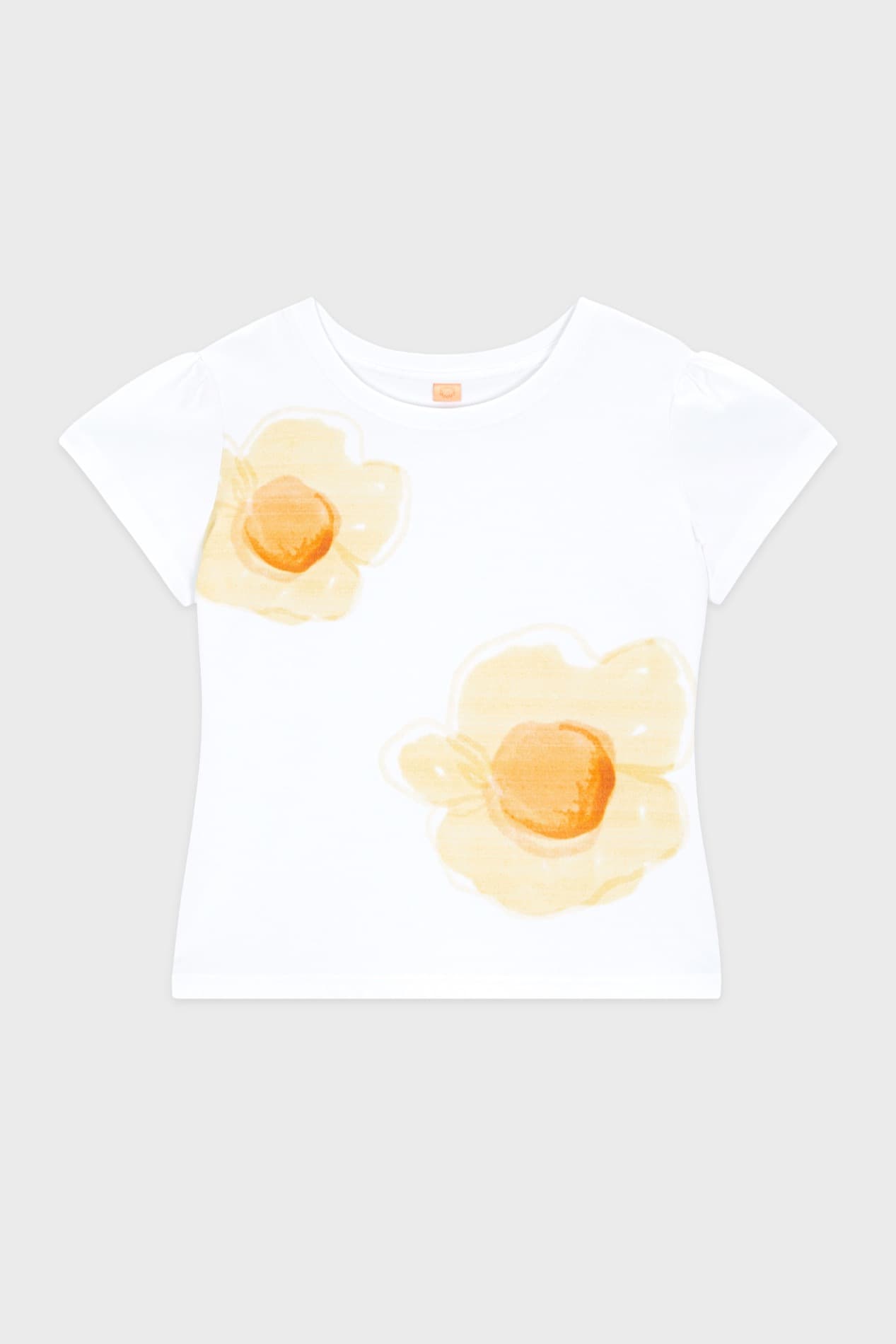 Egg Flower Puff T-Shirt (White)