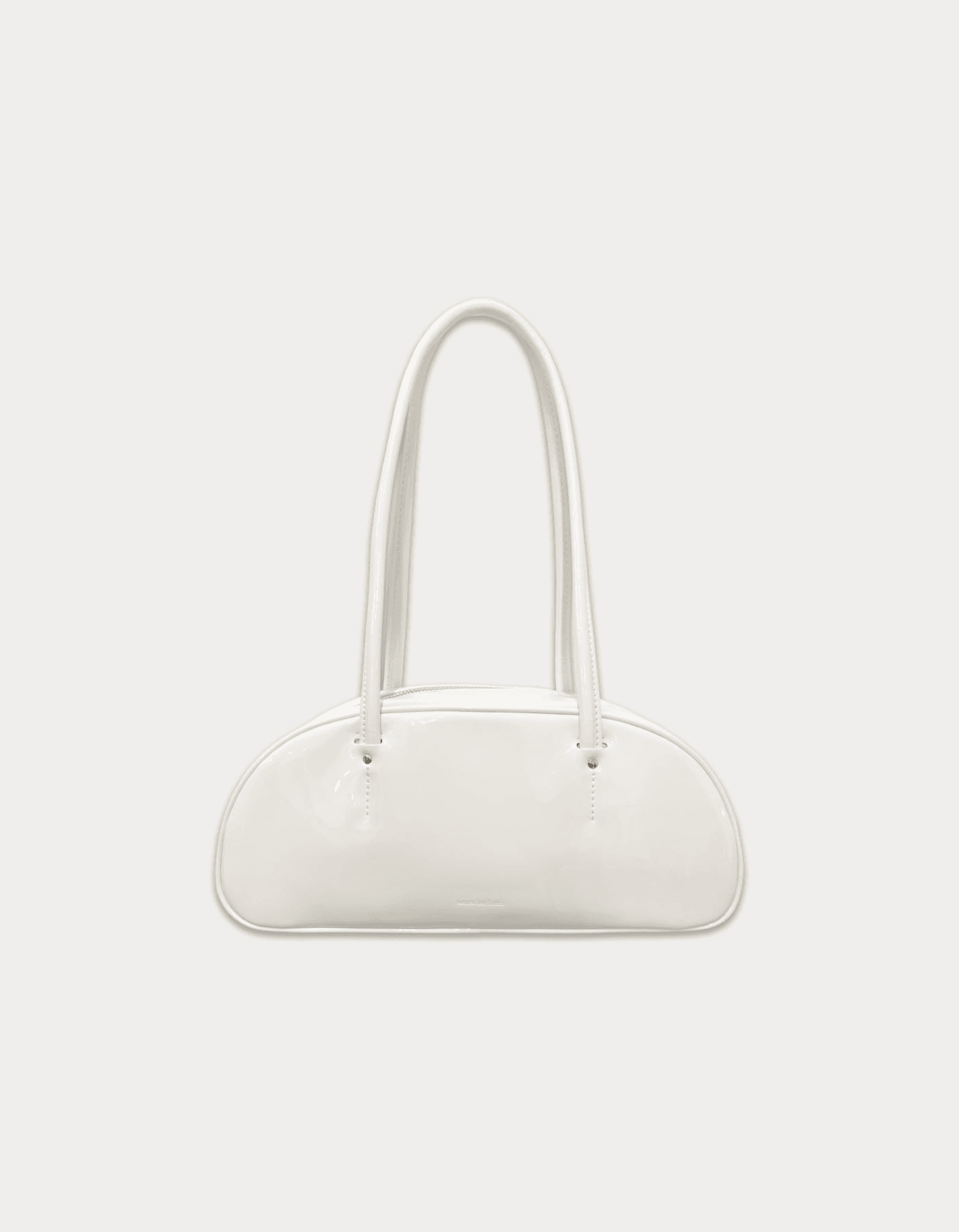 Glossy baguette bag - ivory