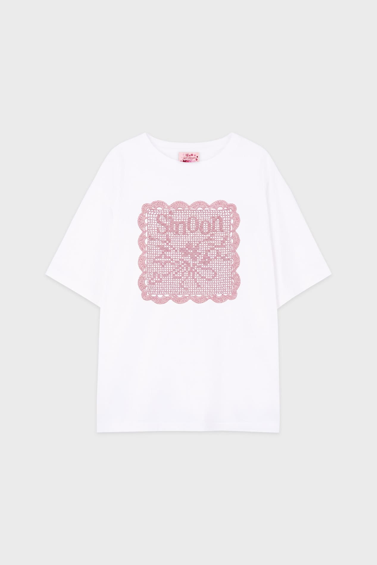 Pink X Sinoon Crochet T-Shirt (White)