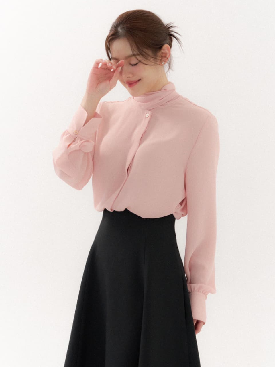 2way Tie Blouse / Pink(3color)
