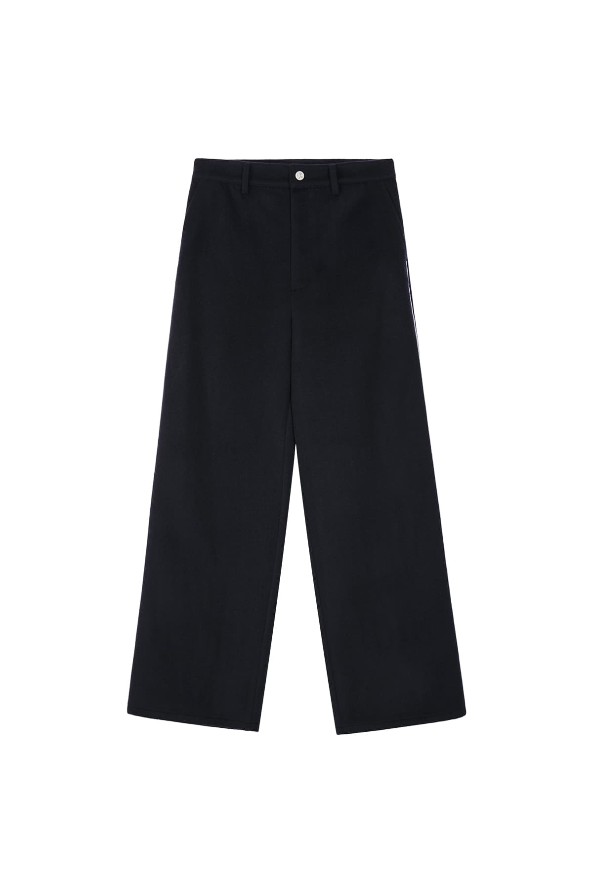 PIPING WOOL PANTS - NAVY