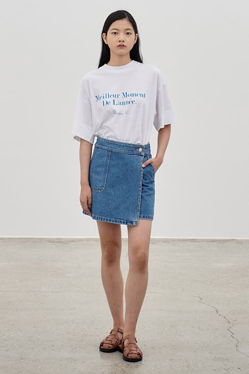 Summer denim wrap skirt [BL]