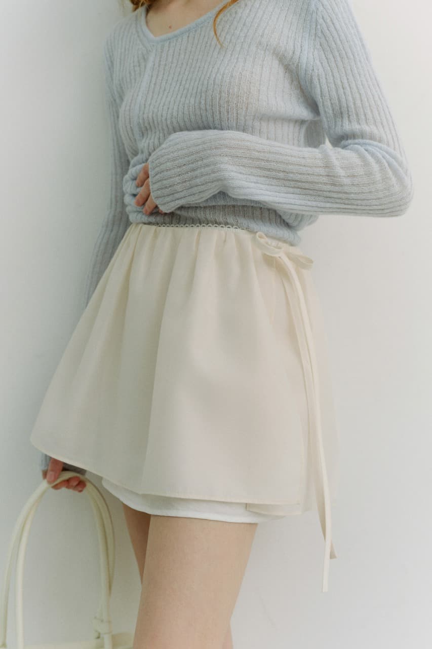 LAYERED VOLUME SKIRT CREAM_UDSK6A210CR