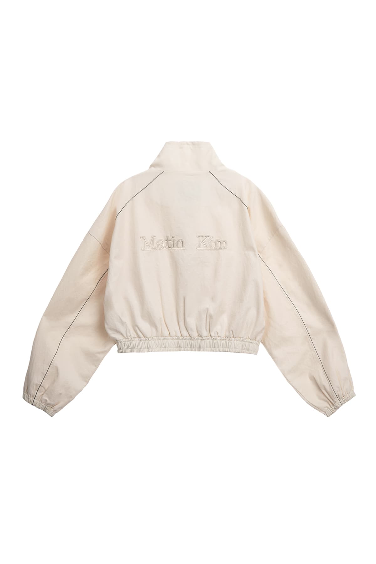 MATIN ROUGH COATING CROP BOMBER IN CREAM