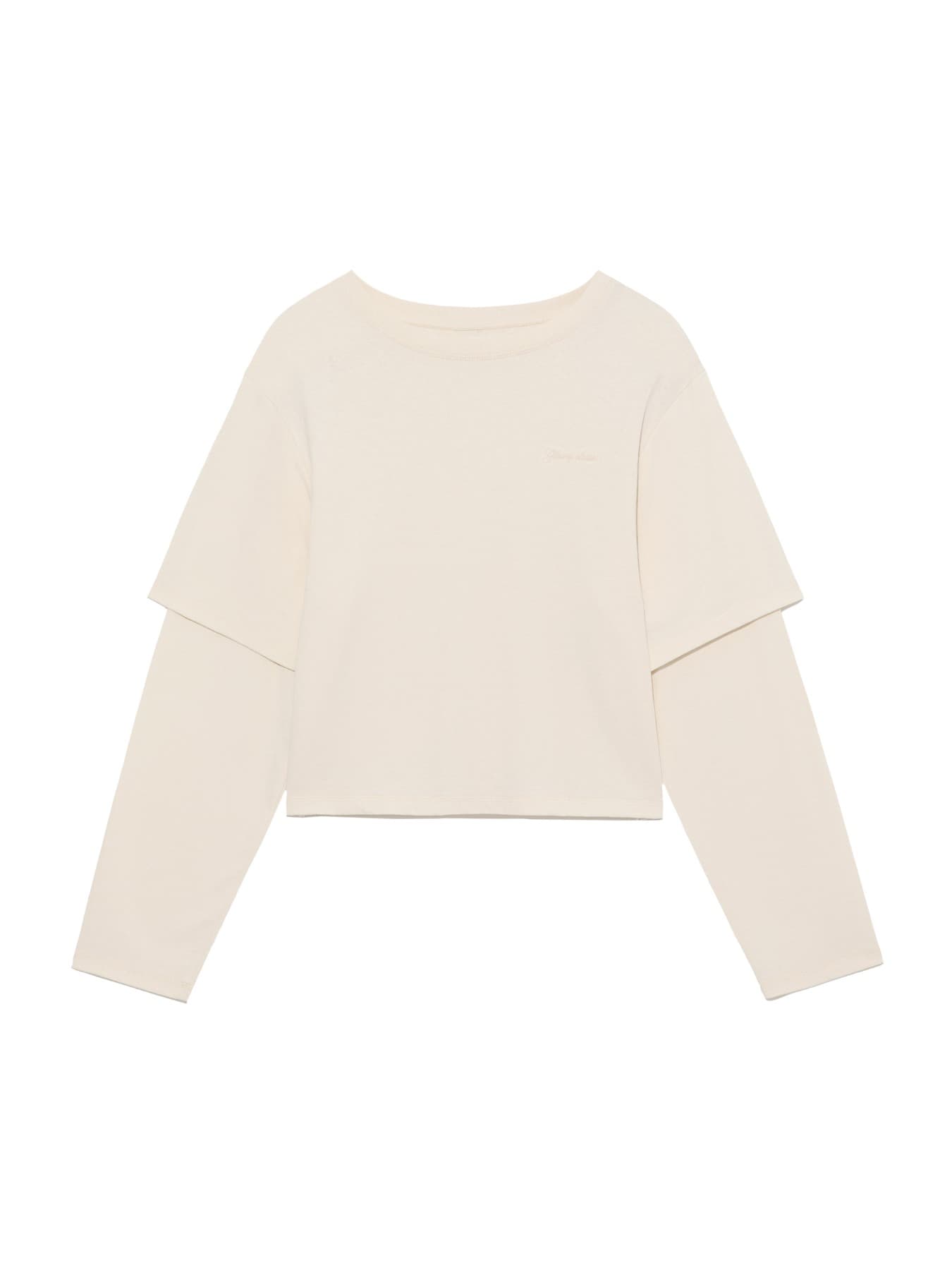 G DOUBLE SLEEVE LETTER TEE (IVORY)