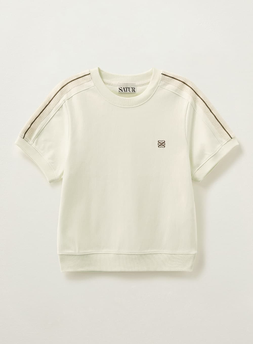 (W) Lawton Crop Half Sweatshirt - Cream