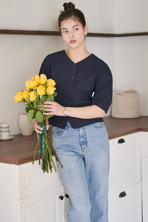 24N linen blouse jacket [NA]
