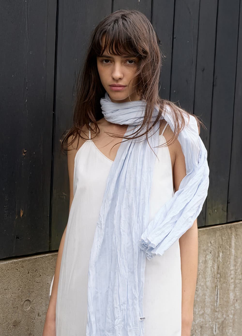 Sheer Cotton Scarf - Light Blue